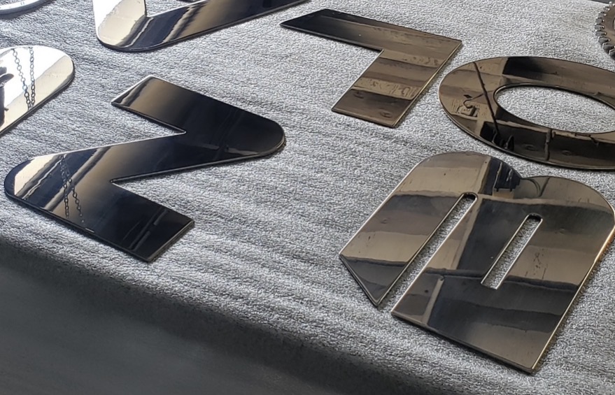 Mirror-polished stainless steel dimensional yacht letters ready for install
