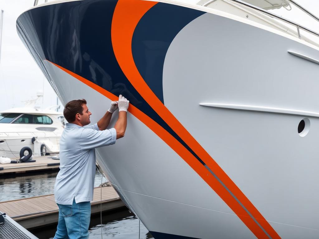 Yacht vinyl installation